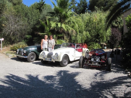 Alis_and_Odile_with_Raphy's_4_seater_our_Plus_4_and_Raphy's_Honda_powered_3_wheeler..jpg