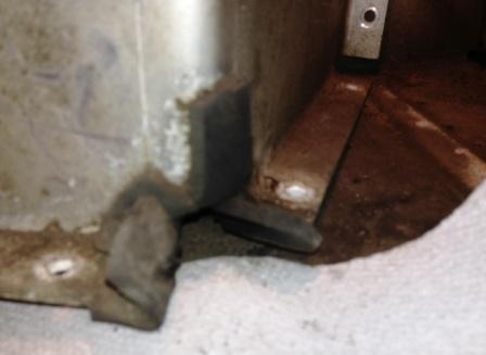 HOLE IN NOW UNBOLTED WALL WHERE LOOM WAS DAMAGED  0266.JPG